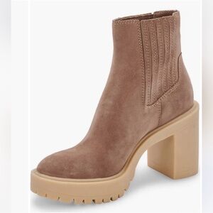 Women's Tan Suede Boots. Waterproof. New.